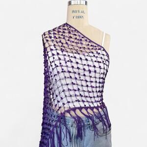 Vintage Purple Sequin Scarf